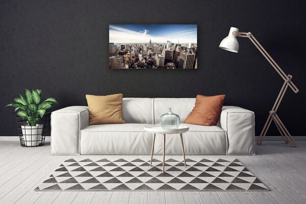 Tablou pe panza canvas Oraș Case Gri Alb