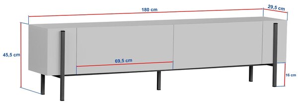 Suport TV ZENORI 180 cm, pin Atlantic/negru