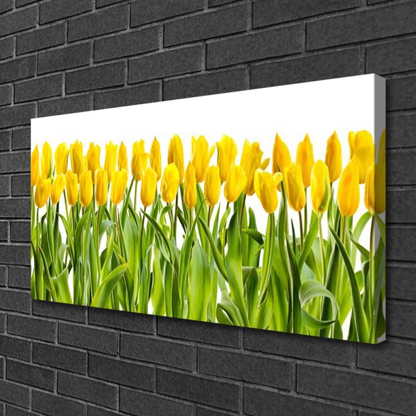 Tablou pe panza canvas Lalele Floral Galben Verde