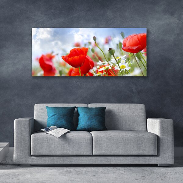 Tablou pe panza canvas Maci Margarete Floral Roșu Galben Alb