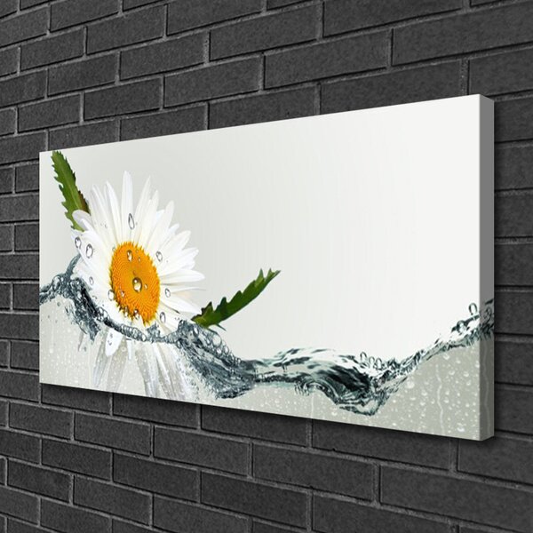 Tablou pe panza canvas Daisy Art Apă Galben Alb Albastru