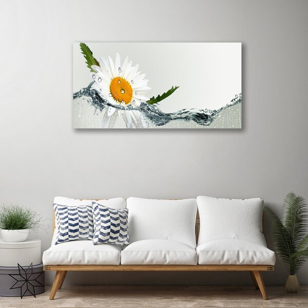 Tablou pe panza canvas Daisy Art Apă Galben Alb Albastru