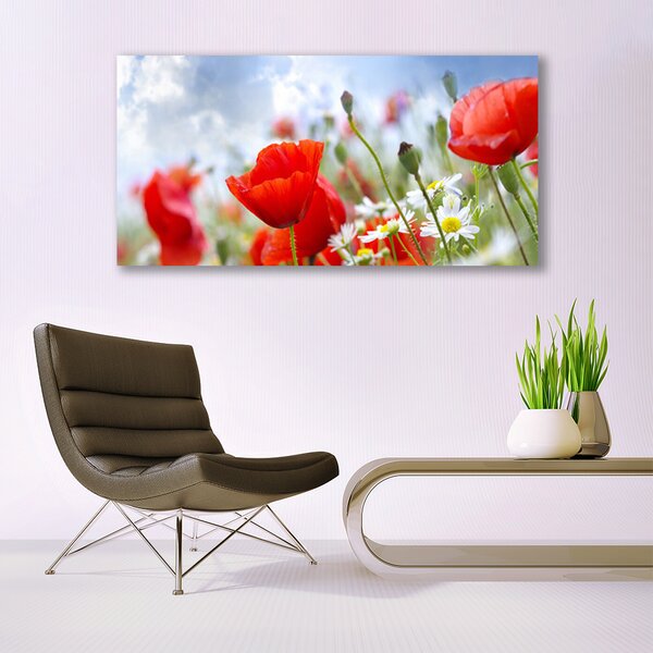 Tablou pe panza canvas Maci Margarete Floral Roșu Galben Alb