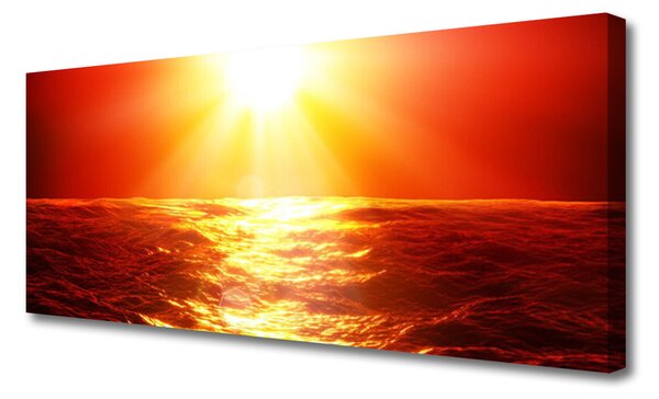 Tablou pe panza canvas Sun Sea Peisaj Galben Portocaliu