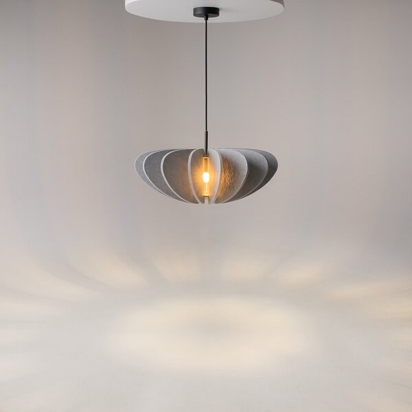 Maytoni lampă suspendată Cambio, gri, Ø 58 cm, pâslă, E27, reglabil, Gri, Camera de zi / sufragerie, Țesătură / Textil, Modern
