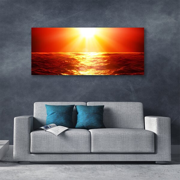 Tablou pe panza canvas Sun Sea Peisaj Galben Portocaliu
