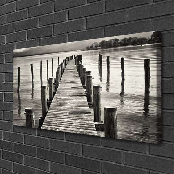 Tablou pe panza canvas Marea Podul Arhitectura Gri