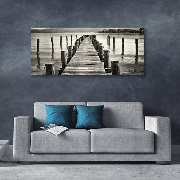Tablou pe panza canvas Marea Podul Arhitectura Gri