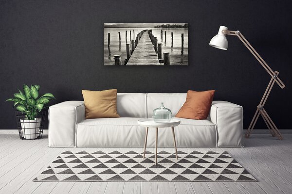 Tablou pe panza canvas Marea Podul Arhitectura Gri