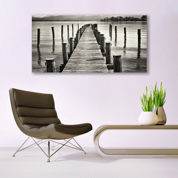 Tablou pe panza canvas Marea Podul Arhitectura Gri