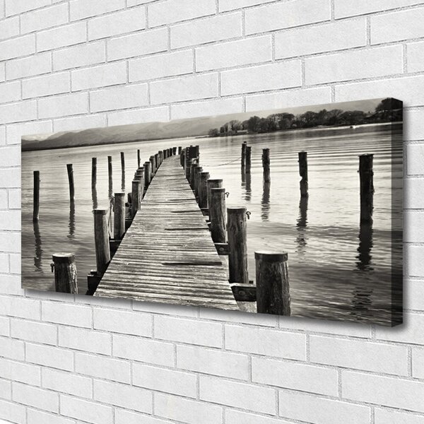 Tablou pe panza canvas Marea Podul Arhitectura Gri