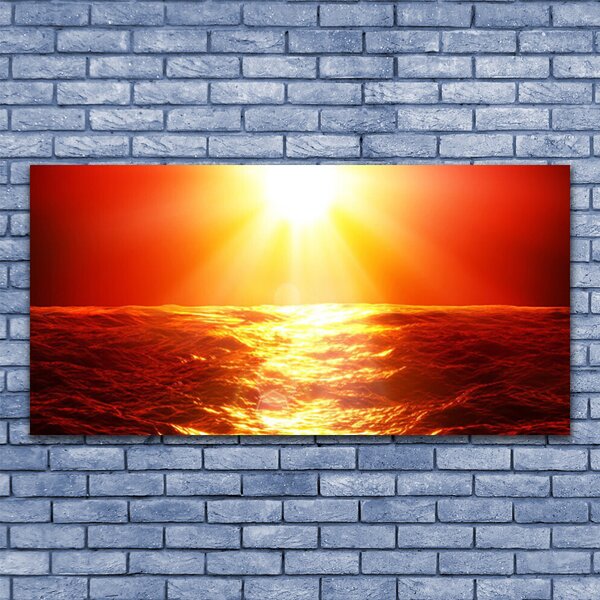 Tablou pe panza canvas Sun Sea Peisaj Galben Portocaliu