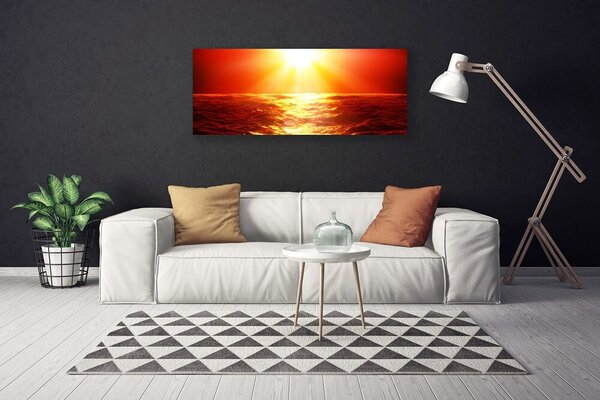 Tablou pe panza canvas Sun Sea Peisaj Galben Portocaliu
