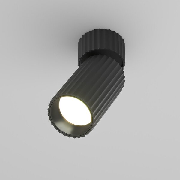Maytoni Spot de plafon Calipso, negru, pivotant, GU10, reglabil, Negru, Studiu / Birou, Aluminiu, Modern