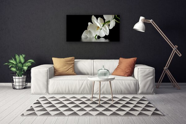 Tablou pe panza canvas Flori Floral alb