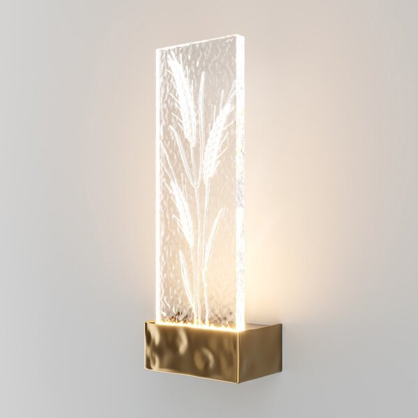 Maytoni Aplică de perete cu LED Ornate, alamă/limpede, înălțime 31 cm, Transparent, Camera de zi / sufragerie, Sticlă