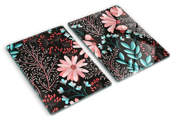 Tocător sticlă Model floral pe un fundal închis