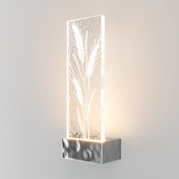 Maytoni Aplică de perete cu LED Ornate, crom/limpede, înălțime 31 cm, sticlă, Transparent, Camera de zi / sufragerie, Sticlă