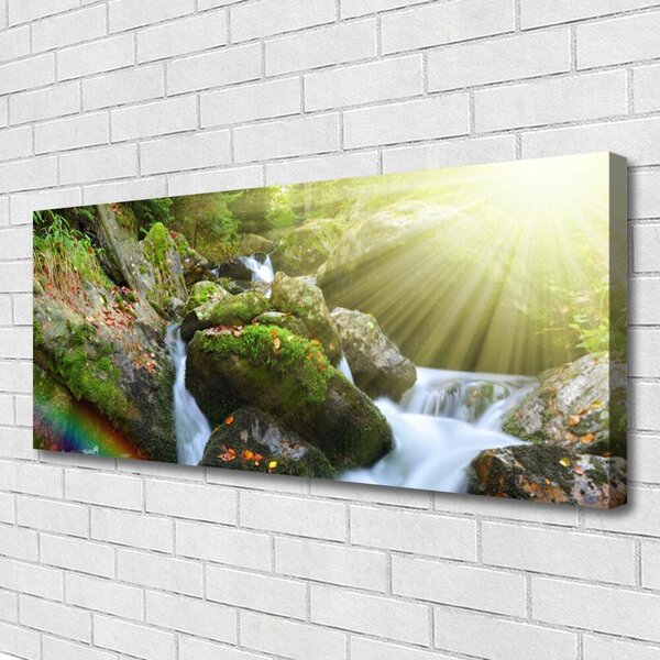 Tablou pe panza canvas Soare Cascada Rainbow Natura Multi