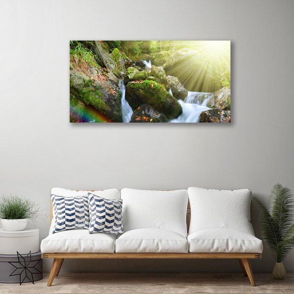 Tablou pe panza canvas Soare Cascada Rainbow Natura Multi