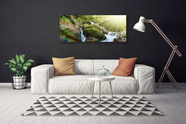 Tablou pe panza canvas Soare Cascada Rainbow Natura Multi