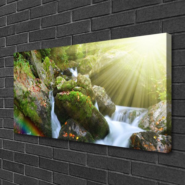 Tablou pe panza canvas Soare Cascada Rainbow Natura Multi