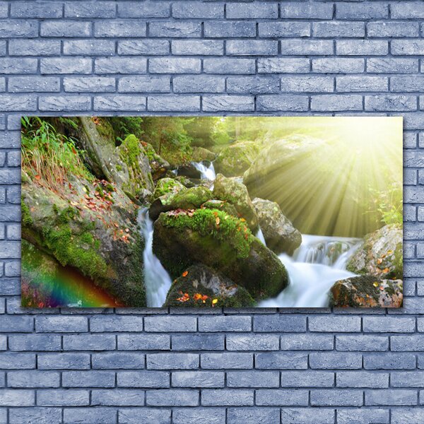 Tablou pe panza canvas Soare Cascada Rainbow Natura Multi