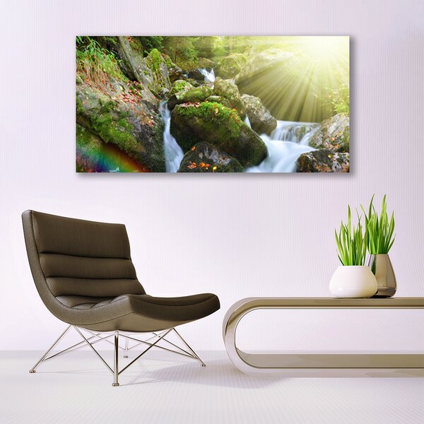 Tablou pe panza canvas Soare Cascada Rainbow Natura Multi