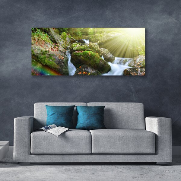 Tablou pe panza canvas Soare Cascada Rainbow Natura Multi