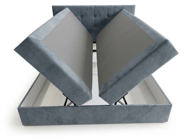 Pat tapițat boxspring DIRELIS TRINITY 140x200 cm gri Saltele: Saltea cu arcuri Bonell