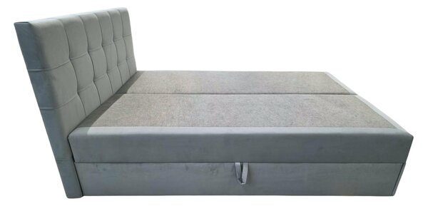 Pat tapițat boxspring DIRELIS TRINITY 140x200 cm gri Saltele: Saltea cu arcuri Bonell