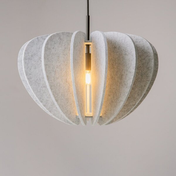 Maytoni lampă suspendată Cambio, alb, Ø 47,5 cm, pâslă, E27, reglabil, Alb, Camera de zi / sufragerie, Țesătură / Textil, Modern