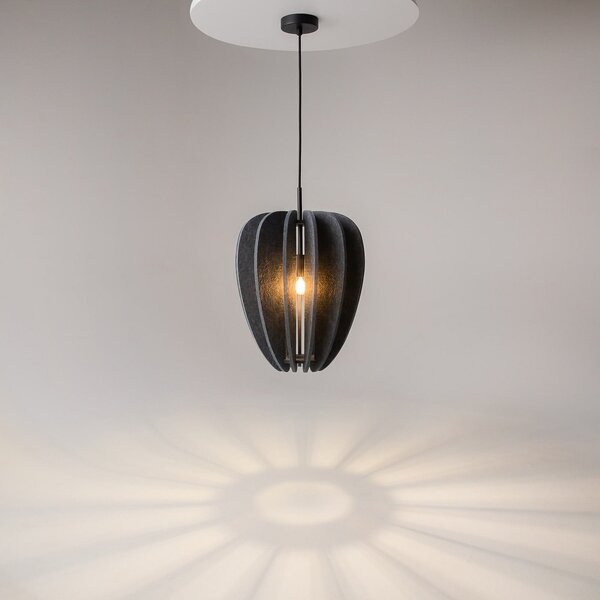 Maytoni lampă suspendată Cambio, negru, Ø 35 cm, pâslă, E27, reglabil, Negru, Camera de zi / sufragerie, Țesătură / Textil, Modern