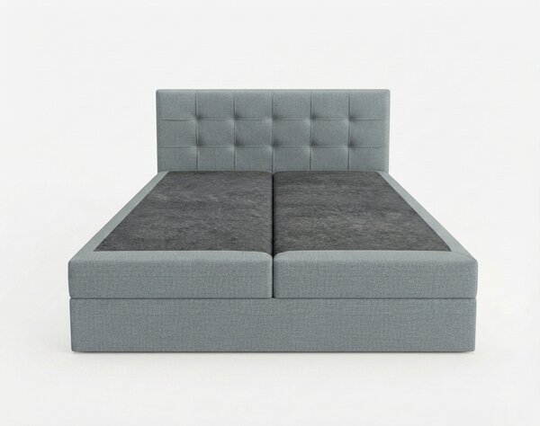 Pat tapițat boxspring DIRELIS TRINITY 140x200 cm gri Saltele: Saltea cu arcuri Bonell