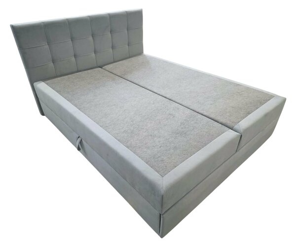 Pat tapițat boxspring DIRELIS TRINITY 140x200 cm gri Saltele: Saltea cu arcuri Bonell