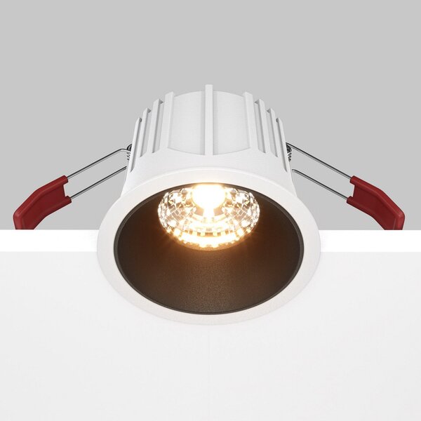 Maytoni lampă încastrată Alfa, alb/negru, Ø 8,5 cm, 15 W, 36°, Negru, Hol, Plafon încastrat