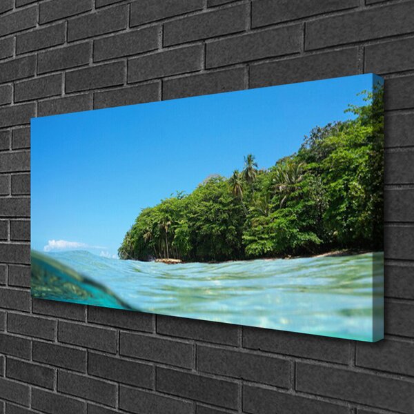 Tablou pe panza canvas Marea Copaci Peisaj Albastru Verde