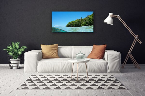 Tablou pe panza canvas Marea Copaci Peisaj Albastru Verde