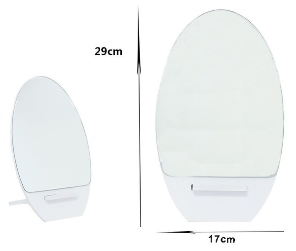 Oglinda cosmetica, forma ovala, picior de sustinere, 29x17 cm