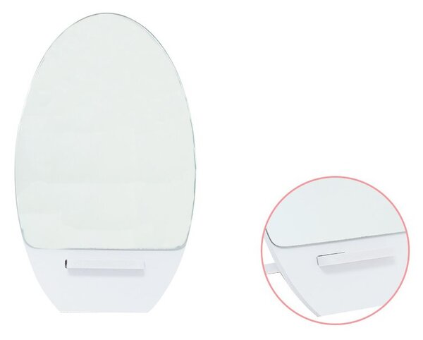 Oglinda cosmetica, forma ovala, picior de sustinere, 29x17 cm