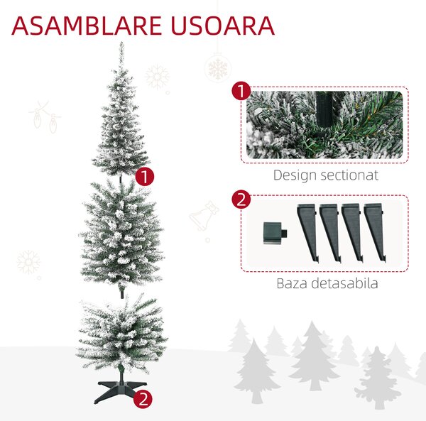 Pom de Craciun 180 cm Pin Artificial cu 390 ramuri, brad de sarbatori, decoratiune de Craciun, Ф55x180cm HOMCOM | Aosom Romania