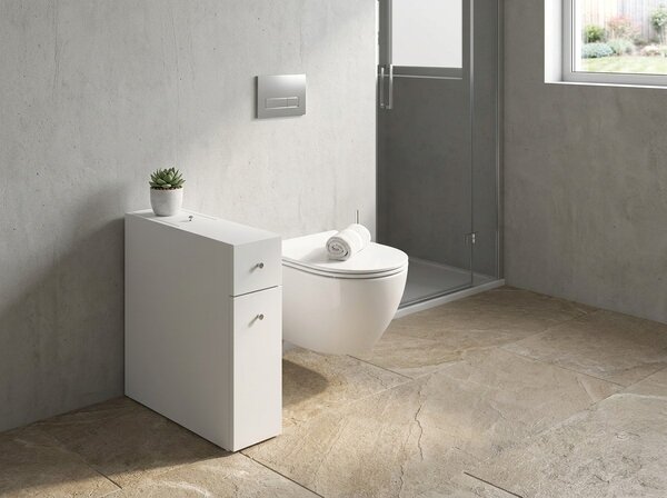 Cabinet de baie ingust ROVELA, alb