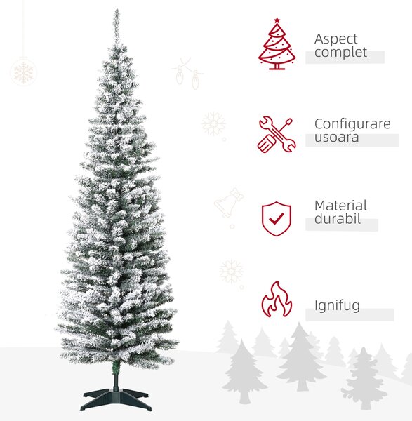 Pom de Craciun 180 cm Pin Artificial cu 390 ramuri, brad de sarbatori, decoratiune de Craciun, Ф55x180cm HOMCOM | Aosom Romania