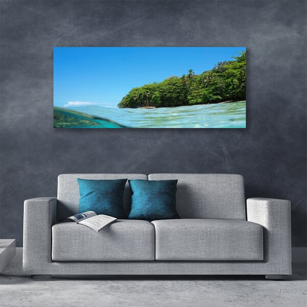 Tablou pe panza canvas Marea Copaci Peisaj Albastru Verde