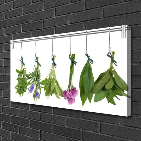 Tablou pe panza canvas Petale Floral Verde Violet Roșu