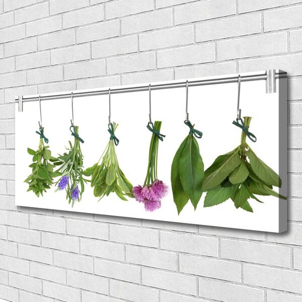 Tablou pe panza canvas Petale Floral Verde Violet Roșu