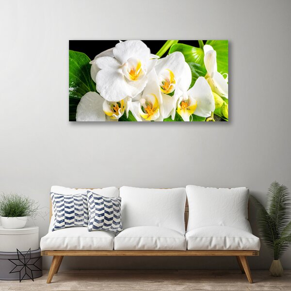 Tablou pe panza canvas Petale Floral Alb Verde