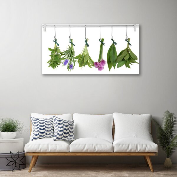 Tablou pe panza canvas Petale Floral Verde Violet Roșu