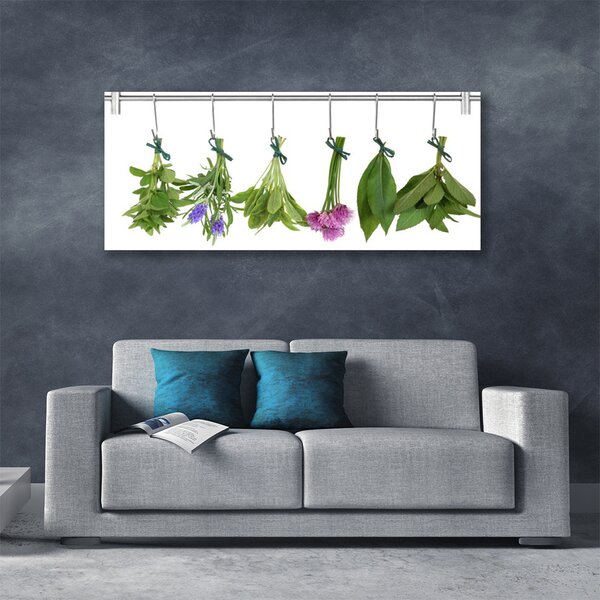 Tablou pe panza canvas Petale Floral Verde Violet Roșu