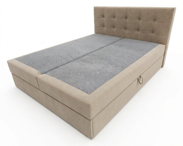 Pat boxspring tapițat DIRELIS TRINITY 140x200 cm bej Saltele: Saltea cu arcuri Bonell